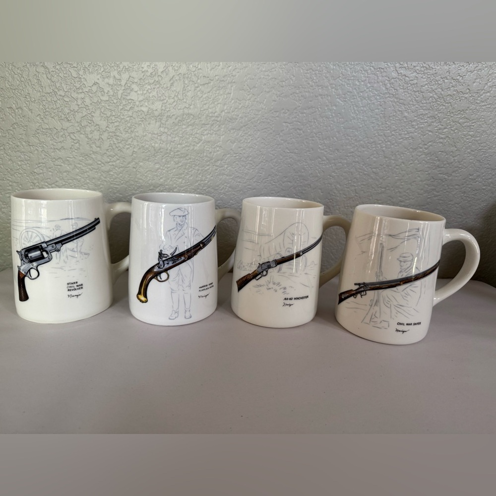 Hyalyn Pottery Mug Set, Rare Vintage (Set of 4),